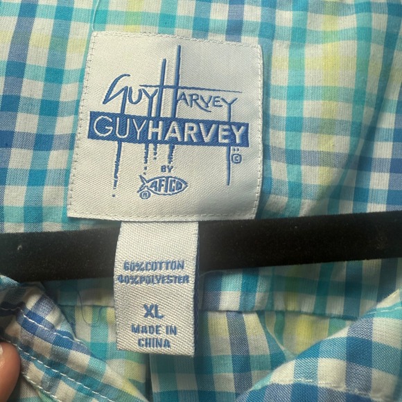 Guy Harvey Plaid Button Down Long Sleeve Shirt‎ Pocket Casual Mens Size 2XL - Picture 8 of 8